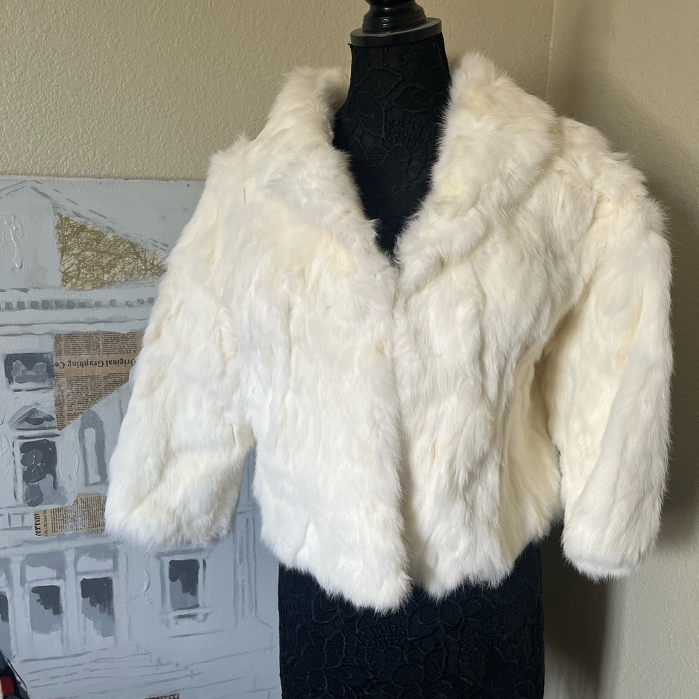 Elegant White Fur Jacket